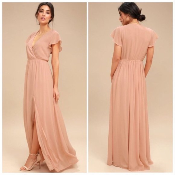 Lulus Dresses & Skirts - Lulu's Lost in the Moment Blush Maxi Dress